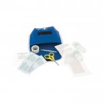 Kit de emergencia con varios accesorios color azul tercera vista