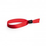 Pulsera para eventos de raso suave y brillante con cierre de seguridad color rojo