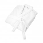 Albornoz de algodón suave con cinturón y bolsillos 350 g/m2 color blanco