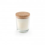 Vela aromática en vaso de cristal con tapa de corcho made in EU 80g color transparente