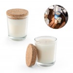 Vela aromática en vaso de cristal con tapa de corcho made in EU 80g varios colores