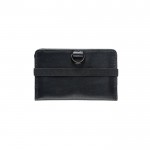 Cartera con bloqueo RFID para llevar 10 tarjetas y monedas color negro primera vista