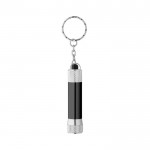 Llavero de aluminio parcialmente reciclado con linterna LED 3 posiciones color negro primera vista