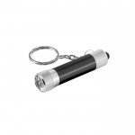 Llavero de aluminio parcialmente reciclado con linterna LED 3 posiciones color negro
