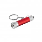 Llavero de aluminio parcialmente reciclado con linterna LED 3 posiciones color rojo