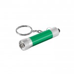 Llavero de aluminio parcialmente reciclado con linterna LED 3 posiciones color verde