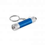 Llavero de aluminio parcialmente reciclado con linterna LED 3 posiciones color azul real