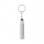 Llavero de aluminio parcialmente reciclado con linterna LED 3 posiciones color plateado mate primera vista