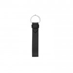 Llavero elegante de PU con anilla de metal y caja de papel kraft color negro primera vista