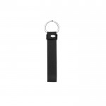 Llavero elegante de PU con anilla de metal y caja de papel kraft color negro segunda vista