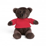 Peluche en forma de oso con camiseta para personalizar color rojjo