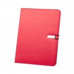 Portafolios de suave microfibra con hojas lisas y tarjeteros color rojo primera vista