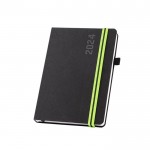 Agenda personalizada con goma verde