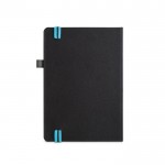 Agenda personalizada con goma color azul vista trasera