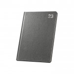 Agenda con logo y piel reciclada 2023 color gris oscuro