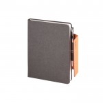 Agenda A5 en piel reciclada color gris oscuro cuarta vista