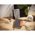 Agenda A5 en piel reciclada color gris oscuro octava vista