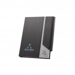 Agenda de cuero y plástico reciclado con cierre magnético A5 color gris claro imagen con logo