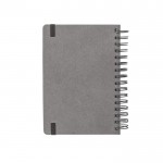 Agenda de cuero reciclado con anillas y planificación diaria A5 color negro segunda vista
