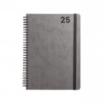 Agenda de cuero reciclado con anillas y planificación semanal B5 color negro primera vista
