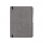 Agenda de cuero reciclado con anillas y planificación semanal B5 color negro segunda vista