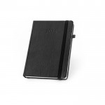 Agenda de cuero sintético con portaboli y planificación semanal B5 color negro