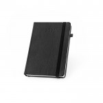 Agenda de cuero sintético con portaboli y planificación diaria B5 color negro