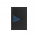 Agenda ecológica con dos bolsillos exteriores y marcador de cinta A5 color azul primera vista