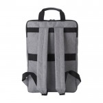 Mochila de poliéster y algodón para PC con dos bolsillos exteriores 15” color gris cuarta vista