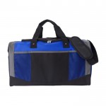 Bolsa deportiva de poliéster 600D con asas y correa ajustable color azul primera vista