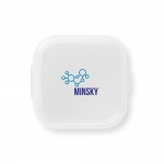 Set de adaptadores de plástico con formato USB-A y USB-C color plateado imagen con logo