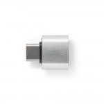 Set de adaptadores de plástico con formato USB-A y USB-C color plateado tercera vista