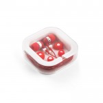 Auriculares de oreja con micrófono color rojo