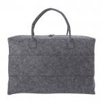 Bolsa de fieltro reciclado de viaje con compartimiento grande color gris tercera vista