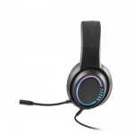 Auriculares gaming extensibles con luces y micrófono incorporados color negro tercera vista