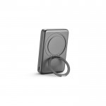 Batería externa ecológica magnética con soporte anillo 10000 mAh color gris oscuro cuarta vista