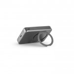 Batería externa ecológica magnética con soporte anillo 10000 mAh color gris oscuro quinta vista