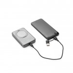 Batería externa ecológica magnética con soporte anillo 10000 mAh color gris oscuro octava vista
