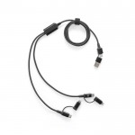 Cable USB 6 en 1 ultrarrápido de aluminio y PET reciclado versátil color negro