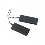 Powerbank de aluminio reciclado con cable rápido de carga 5.000 mAh color negro tercera vista