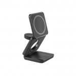 Cargador magnético plegable de ABS 3 en 1 que sirve para soporte color negro tercera vista
