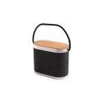 Altavoz portátil de RPET con cargador inalámbrico superrrápido color gris oscuro