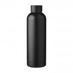 Botella térmica de acero reciclado acabado mate 500ml color negro primera vista