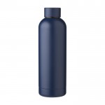 Botella térmica de acero reciclado acabado mate 500ml color azul marino primera vista