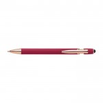 Bolígrafo metálico con detalles en oro rosa táctil de tinta azul color rojo primera vista