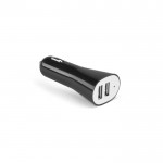 Adaptador de plástico para coche con USB para cargar móviles color negro