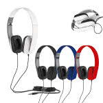 Auriculares plegables para publicidad color azul real vista productos