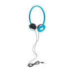 Auriculares finos a color para publicidad color azul claro tercera vista
