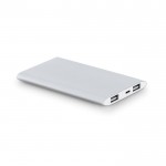 Powerbank portátil de aluminio con linterna LED 7.200 mAh color plateado mate