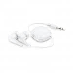 Auriculares retractiles para publicidad color blanco